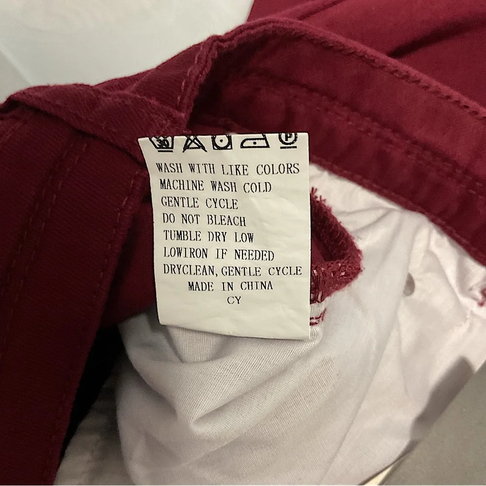 NWT Women’s FLAMINGALS Plus 3XL Wide Leg COTTON Jeans Mid Waist Flare Pants Wine - Picture 13 of 13